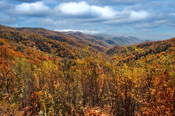 Autumn Colors of Blue Ridge and Smoky Mountain Ranges, NC