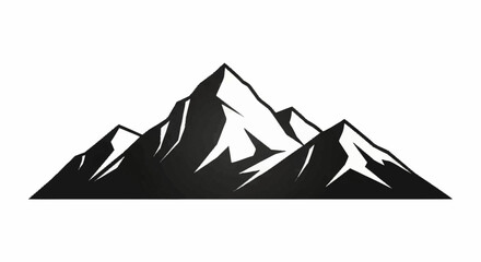 Stylized Silhouette of Jagged Mountain Peaks.
