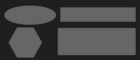 Gray geometric shapes on transparent background