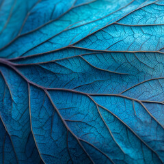 Obraz premium classic blue color abstract macro texture leaf close up.
