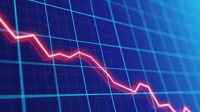 Downward trend on a graph illustrates economic decline and business loss