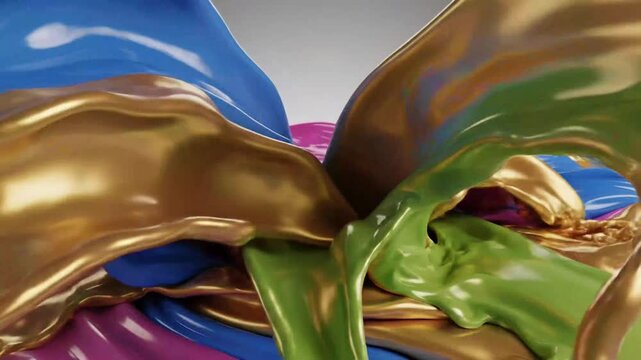Abstract liquid splash with vibrant colors and dynamic composition