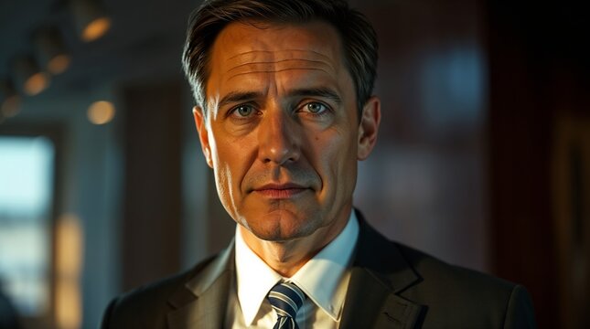 businessman portrait under light