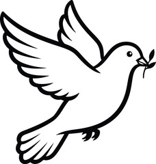 Obraz premium Flying dove carrying an olive branch, a timeless symbol of peace, hope, and new beginnings