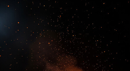 Fototapeta premium Dynamic fiery sparks and glowing embers creating an energetic abstract background