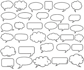 Obraz premium Collection of various comic speech bubbles and text boxes