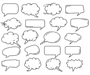 Fototapeta premium Collection of various speech bubbles and thought clouds