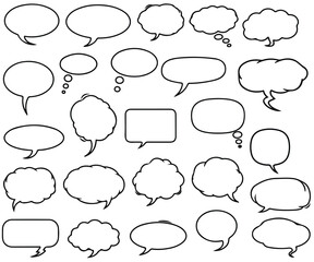 Fototapeta premium Collection of various speech bubbles and thought clouds
