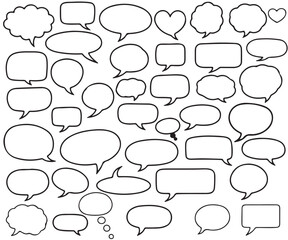 Fototapeta premium Collection of various comic speech bubbles and chat boxes