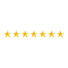 Luxury metallic seven gold stars row &ndash; Refined premium star composition that elevates badges, banners, and headers with a timeless luxury accent