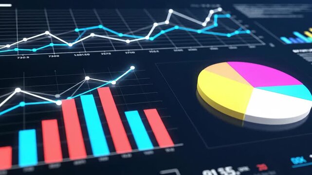 Dynamic business data charts and graphs analysis for financial insights