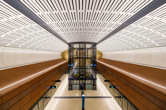 Platform of Victoria Cross Station of Metro North West and Bankstown Line of Sydney Metro in SYDNEY, NEW SOUTH WALES, AUSTRALIA on 12 SEP 2024