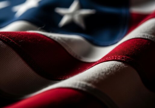 American flag close up with stars and stripes