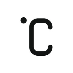 Naklejka premium A black degree celsius symbol isolated on transparent background