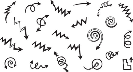 Obraz premium Untitled-1 [RecoveAbstract Hand Drawn Doodle Pattern, Hand Sketched Arrows and Lightning Background, Black and White Doodle Sketch Pattern, Creative Abstract Doodle Line Art, Random Hand Drawn Symred]