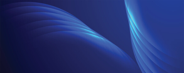 Obraz premium Abstract blue geometric circles overlapping background with light blue. Dark blue abstract background with overlapping glowing blue circles. Technology concept. Vector illustration