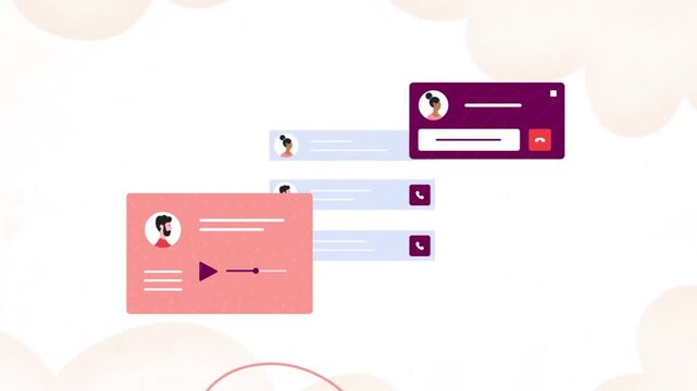 Online Video Reviews and User Comments Interface, Social Media Feedback Concept, Flat 2D Animation