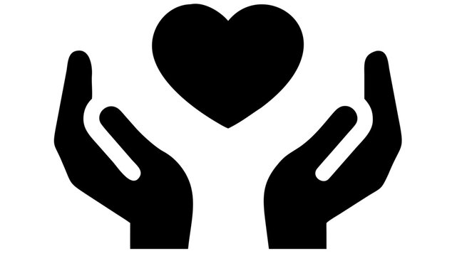 Caring hands cradling a heart symbolizing love and compassion