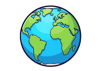 Fototapeta premium Earth Globe Illustration with Green Continents and Blue Oceans