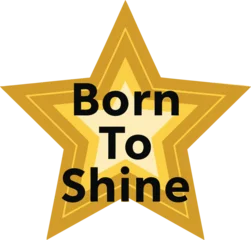 Fotobehang Positive Typography Born To Shine star typography design vector illustration for inspirational motivation kids apparel and positive vibes on transparent background.  © Ustocker