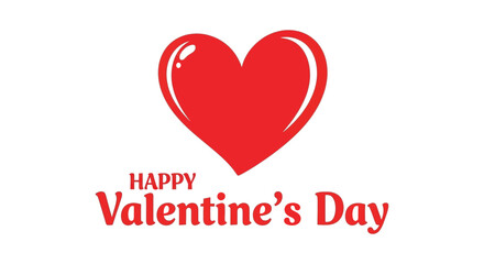 Obraz premium A vibrant red heart illustration is prominently displayed above the text happy valentine s day high quality professional detailed