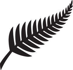 Silver Fern of New Zealand silhouette vector © Amina