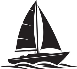 Fototapeta premium Sailboat sailing on calm waters with large billowing sails