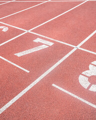Fototapeta premium Running track lines with number seven and eight