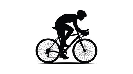 Obraz premium Bicycle rider silhouette icon representing professional cycling athlete urban commuting fitness sport and eco friendly transportation vector