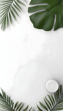 green leaves on a white background