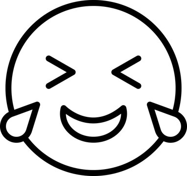 ROFL Laughing Emoji line Icon, Rolling Floor Laugh Face, Hilarious Laughing Face Symbol