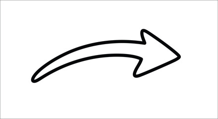 Simple black arrow design with a curved tail a striking silhouette