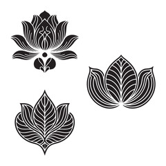 Fototapeta premium Modern Floral Mandala Ornaments: Stylized Lotus Petals for Yoga and Meditation Branding