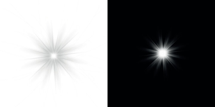 Png white star light, sparkle. Yellow light effect. Shining light with yellow gold color. Png spotlight spark.Vector transparent sunlight special lens flare light effect
