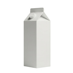White milk carton with screw cap on top isolated on transparent background