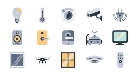 Fototapeta premium Smart Home Devices and Internet of Things Icons Set.