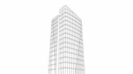Modern skyscraper wireframe architecture design.