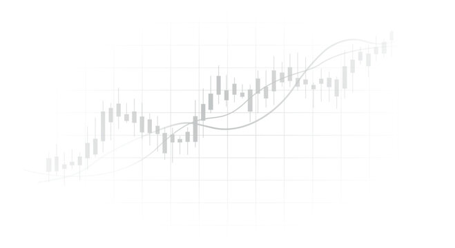 Abstract finance background with candlestick chart for stock market trade and business growth