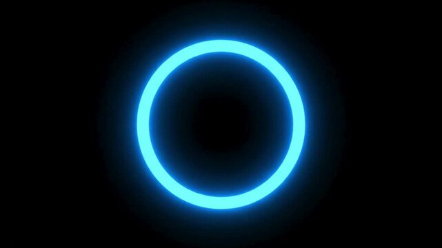 A glowing blue circle against a backdrop of deep darkness. The simplicity conveys a sense of wonder and futuristic elegance.