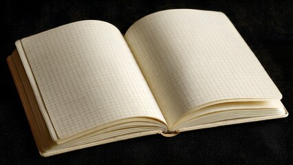 Fototapeta premium Old Graph Paper Notebook Book Open