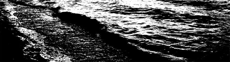 Obraz premium Black and White High Contrast Ocean Waves Surface Water Texture Background Abstract Grunge Dynamic Motion Nature Sea Ripple Detailed Graphic Design Backdrop Overlay