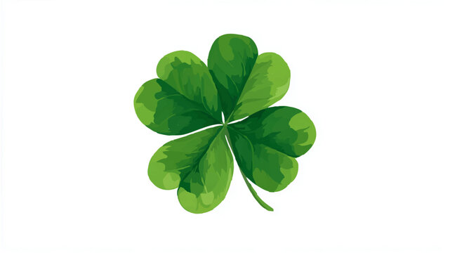 Four Leaf Clover Isolated on White Background

