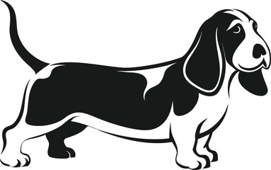 Basset hound silhouette, Basset hound outline, Basset hound shape, Basset hound icon, Hound silhouette, Hound outline, Hound shape,  Pet silhouette, Pet icon,  Puppy silhouette, Animal silhouette