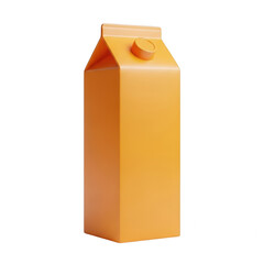 Orange juice carton packaging isolated on transparent background