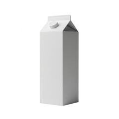White milk carton with cap on top isolated on transparent background