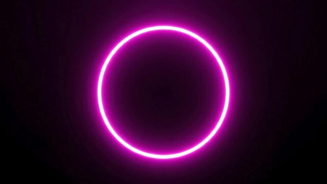 A captivating glowing circle, radiating vibrant energy, creates a striking visual. The neon ring against the darkness symbolizes continuity and modern aesthetics.
