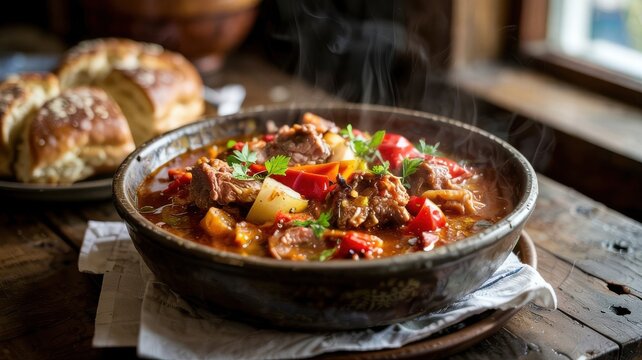 A dish of Georgian cuisine.
Pork with vegetables in Georgian style. 
Chashushuli is a traditional spicy Georgian stew.