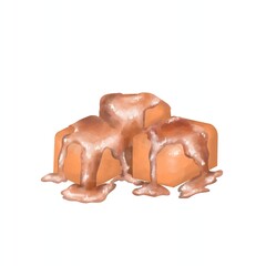 Obraz premium Delicious chocolate candy with caramel isolated on white