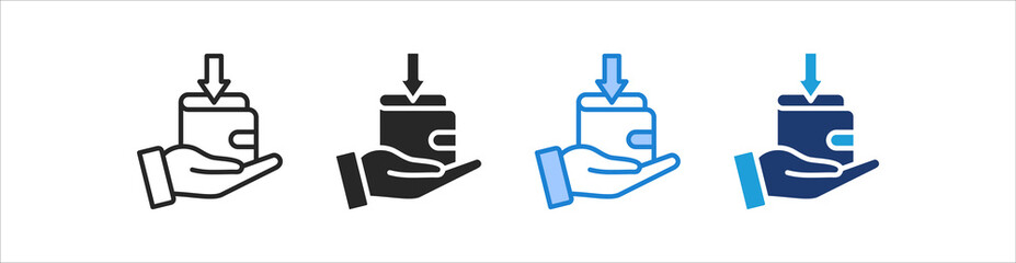 Income Icon Set Multiple Style Vector Collection