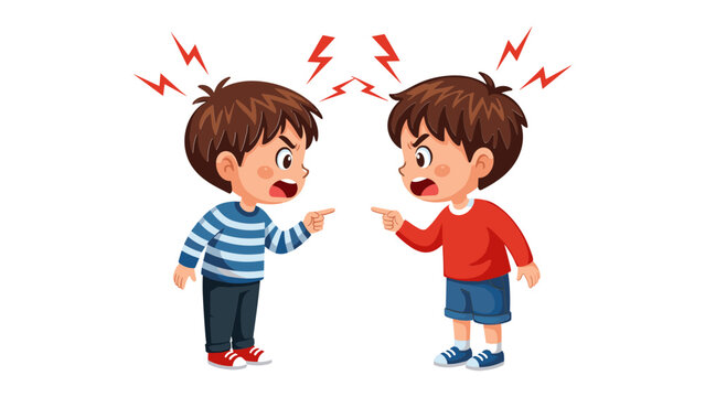 Two Boys Arguing and Shouting at Each Other